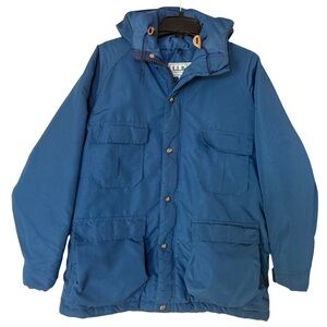 Vintage LL Bean Women’s Large Parka Quilted Blue Jacket USA Made Freeport Maine